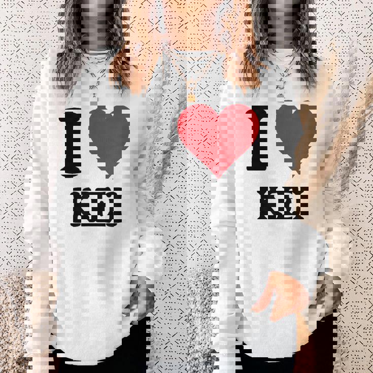 I Heart Keiファーストネーム I Love パーソナライズ スウェットシャツ 彼女への贈り物