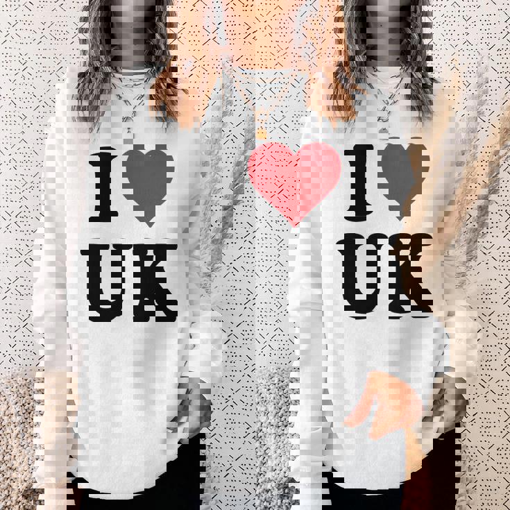 I Heart Uk Initials I Love UK First And Last Name U K 長袖tシャツ スウェットシャツ 彼女への贈り物