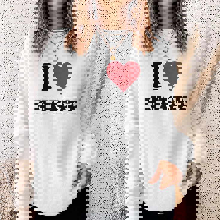 I Heart 喜多方 Japan Love 日本のお土産品 スウェットシャツ 彼女への贈り物