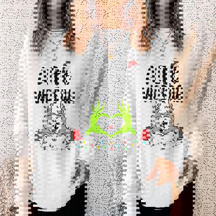 A Little Who Is Due Christmas Pregnancy Announcement Sweatshirt Gifts for Her