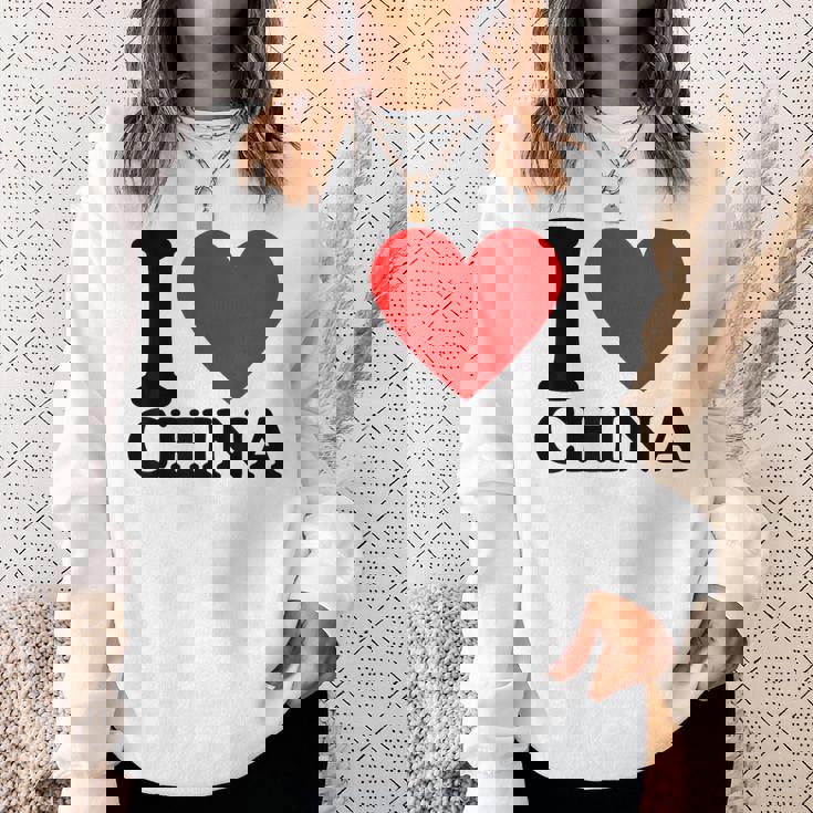 I Love China I Heart China スウェットシャツ 彼女への贈り物