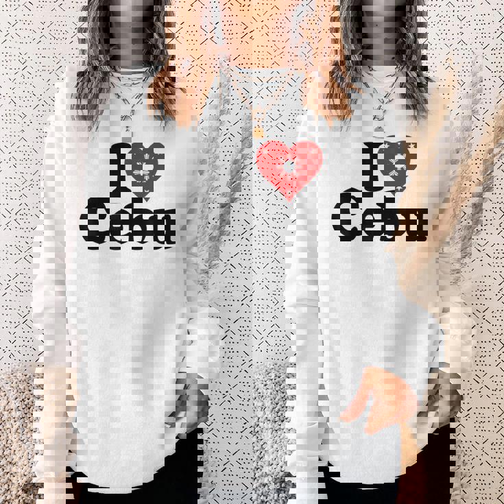 I Love Heart Cebu フィリピン諸島 スウェットシャツ 彼女への贈り物