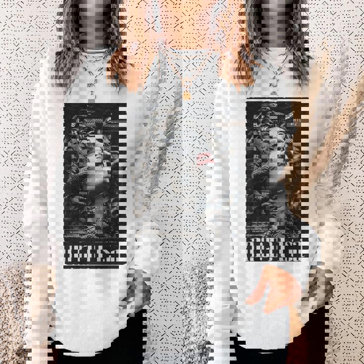 Medusa Backprint 女神の蛇 ギリシャ神話 バックプリント メデューサ 長袖tシャツ スウェットシャツ 彼女への贈り物