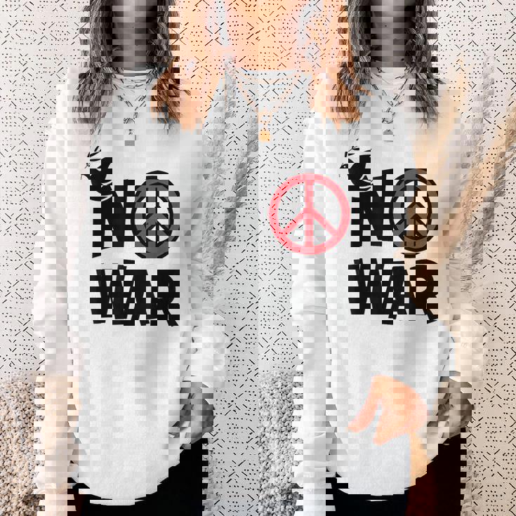 No War 反戦 平和の鳩 スウェットシャツ 彼女への贈り物