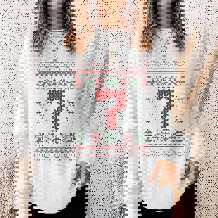 Number 7 Santa Ugly Christmas Sweatshirt Gifts for Her