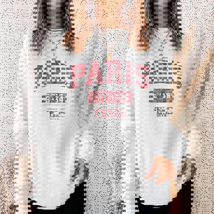 Paris Texas Tx ビンテージスポーツデザイン レッドデザイン スウェットシャツ 彼女への贈り物