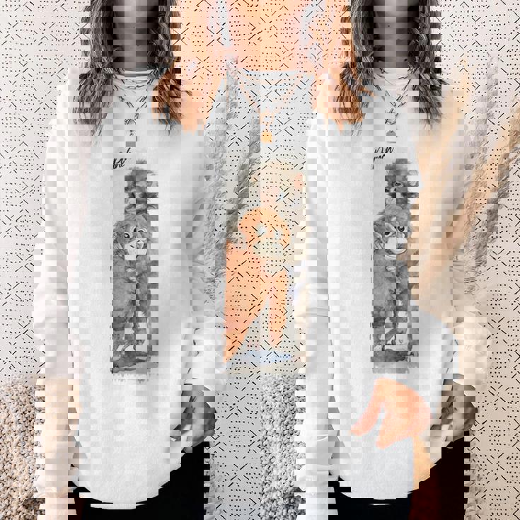 Punch – かわいい赤ちゃん猿とオランウータンのぬいぐるみ 水彩 長袖tシャツ スウェットシャツ 彼女への贈り物