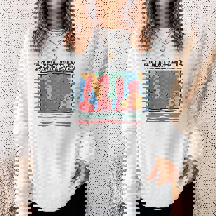 Talking Heads イエロー レトロ グラフィック スウェットシャツ 彼女への贈り物