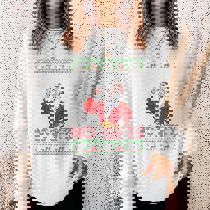 Weightlifting Workout Gym Santa Christmas Ugly Sweater Xmas Tri-Blend Sweatshirt Gifts for Her