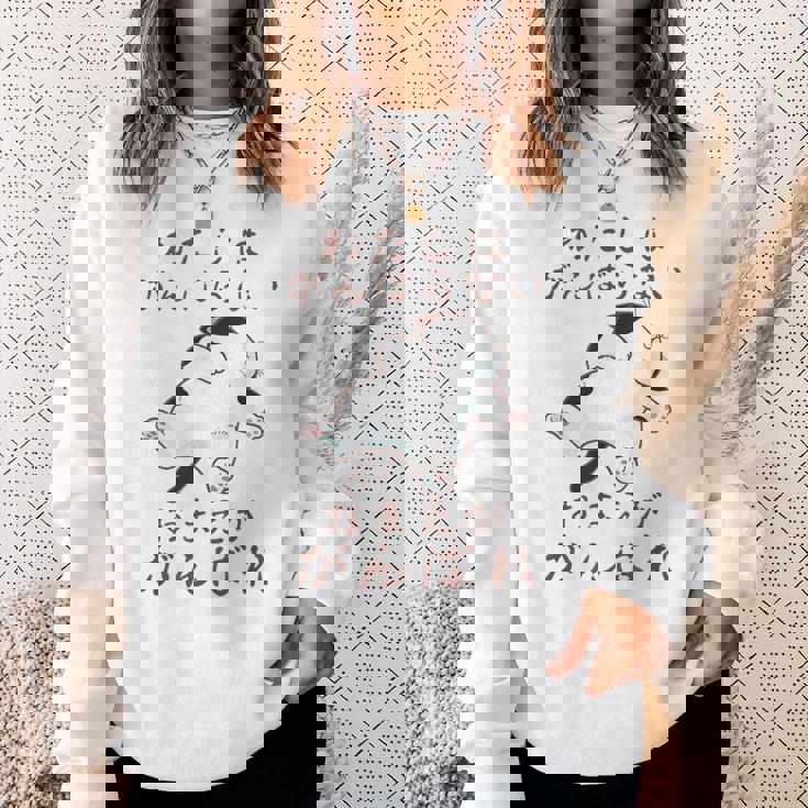 「わたしはがんばらない おまえががんばれ」 猫 ネコ好き 面白い 筆文字 ユーモア満点 おもしろ プリント スウェットシャツ 彼女への贈り物