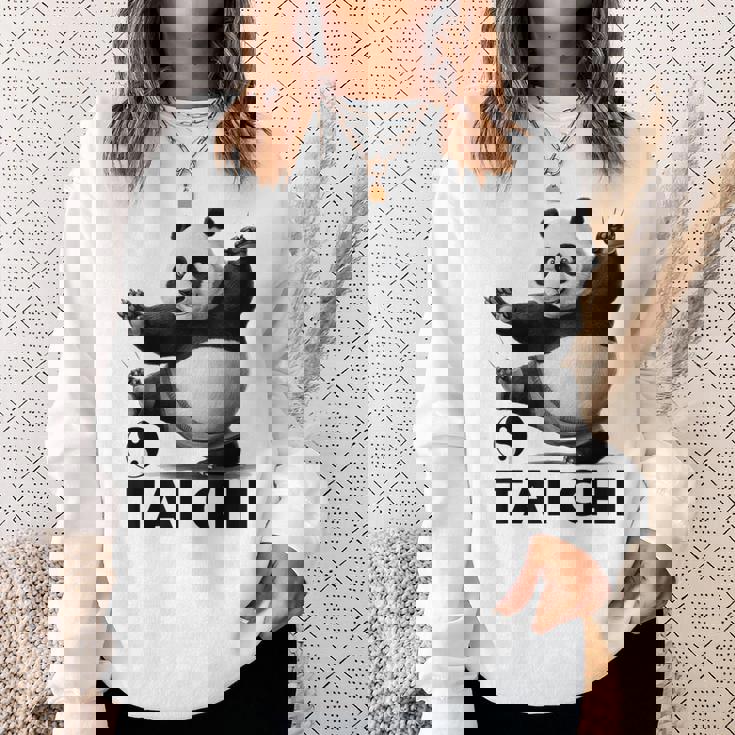 おもしろパンダ 動物 太極拳 格闘技 陰陽バランス スウェットシャツ 彼女への贈り物