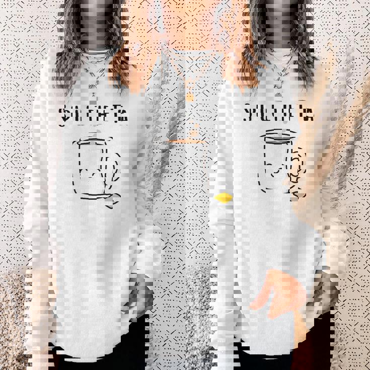 お茶をこぼす 友情 お茶好きの人 かわいい かわいい 湯呑み パーティー スウェットシャツ 彼女への贈り物