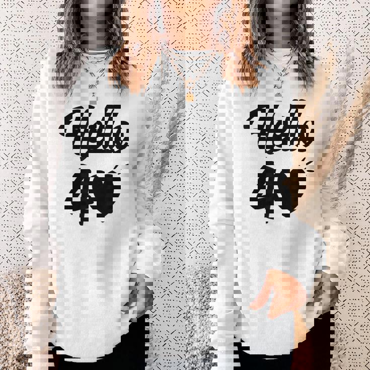 こんにちは40歳 40歳 40歳 誕生日 四十歳 母 スウェットシャツ 彼女への贈り物