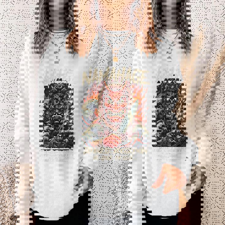 なまはげ 日本のブギーマン 、民話 妖怪 鬼 デーモン 波のアート スウェットシャツ 彼女への贈り物