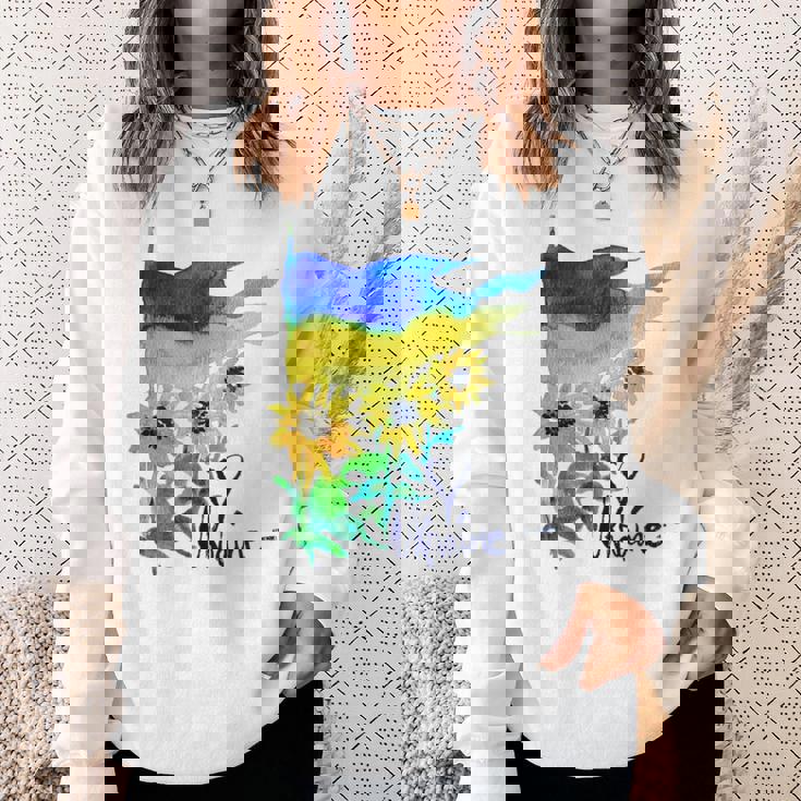 ウクライナ国旗 ひまわりの愛 ウクライナの強い服 スウェットシャツ 彼女への贈り物