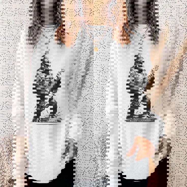 エレキギター ゴリラロックプレーヤー おもしろギフト グラフィック スウェットシャツ 彼女への贈り物