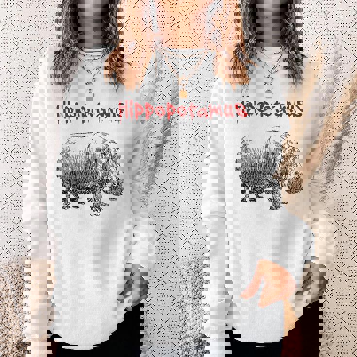 カバ ヴィンテージ シンプル ミニマリスト カバ グラフィック スウェットシャツ 彼女への贈り物