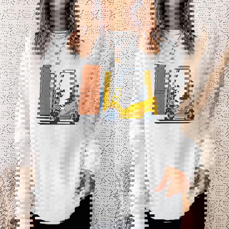 キッズ フォークリフト車両工事現場掘削機建設作業員 男の子 スウェットシャツ 彼女への贈り物