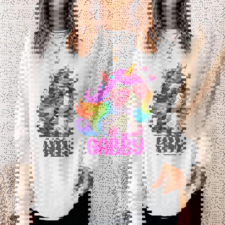 ギャビーユニコーン 名前入りデザイン スウェットシャツ 彼女への贈り物