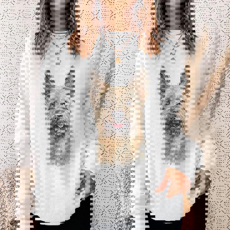 ケアンテリア 犬 グラフィック ペット アートワーク ケアンテリア スウェットシャツ 彼女への贈り物