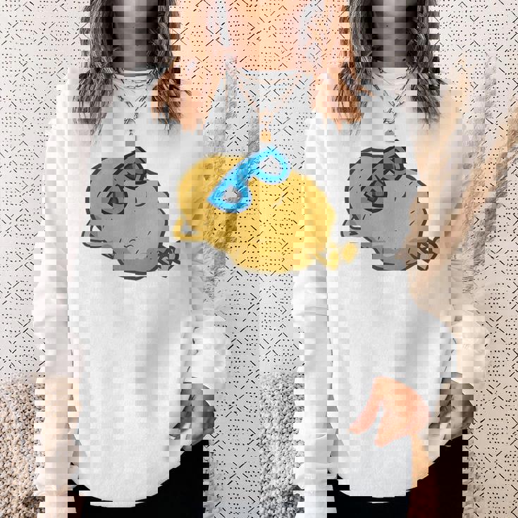 サングラスでかわいいポテチ リラックスポテチ スウェットシャツ 彼女への贈り物