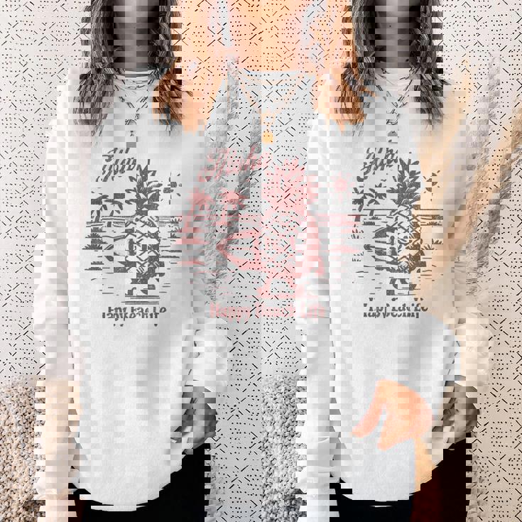 サーフィン パイナップル レトロ ビーチ ヤシの木 トロピカル 美学 スウェットシャツ 彼女への贈り物