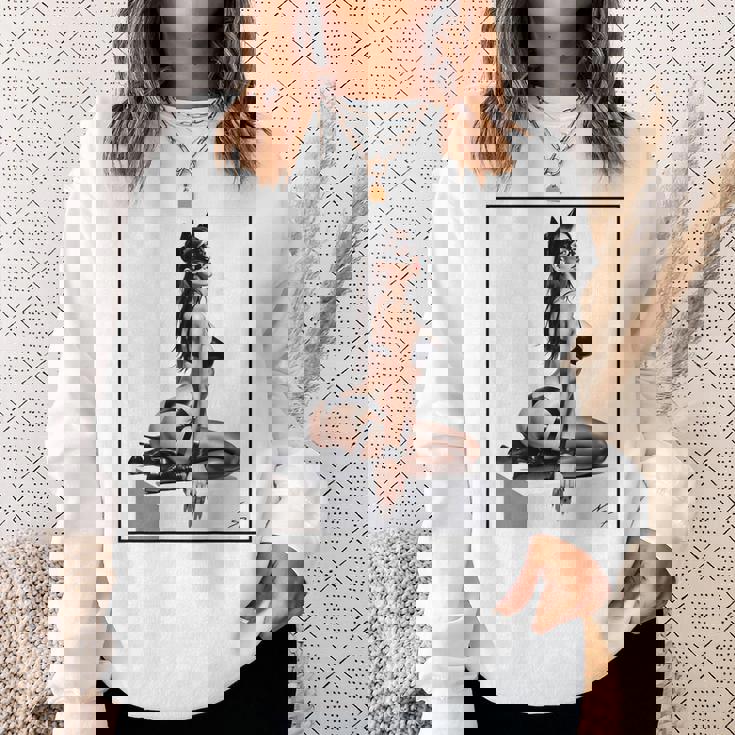 セクシーガールグラフィックtシャツ バッドキティ ピンナップ バックプリント スウェットシャツ 彼女への贈り物