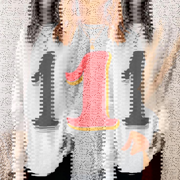 タイポグラフィ 第1番 数字 1 スウェットシャツ 彼女への贈り物