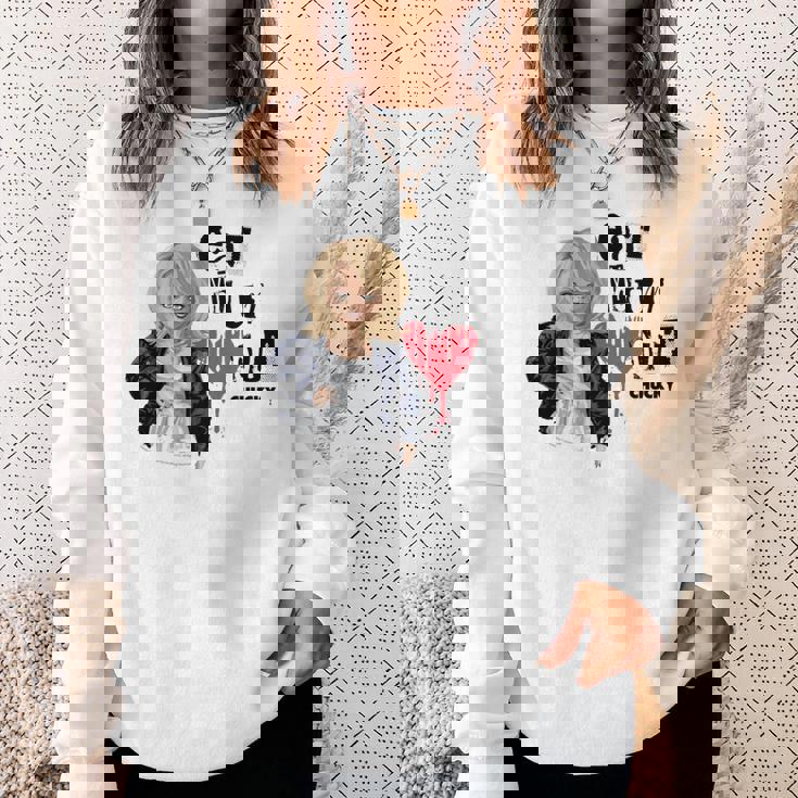 チャッキー・ティファニー・イート・ユア・ハート・アウト・バレンタイン 長袖tシャツ スウェットシャツ 彼女への贈り物