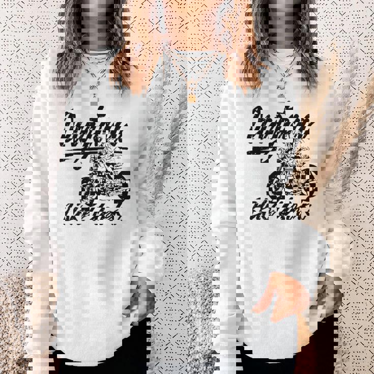 デイトナdaytona ビーチバイクウィーク レトロアンティーク調オートバイデザイン スウェットシャツ 彼女への贈り物