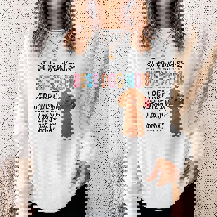 トイプードル最高の犬ママバレンタインデー面白い犬の恋人 長袖tシャツ スウェットシャツ 彼女への贈り物