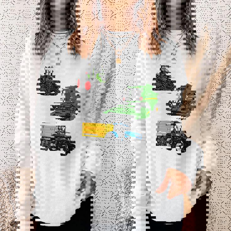 トラクター トラクター コンバインハーベスター 農家 農業 スウェットシャツ 彼女への贈り物