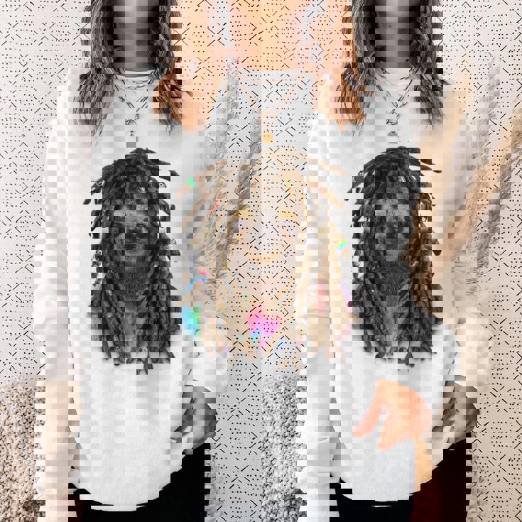 ドレッド ヒップホップ レゲエ 動物 ナマケモノ スウェットシャツ 彼女への贈り物