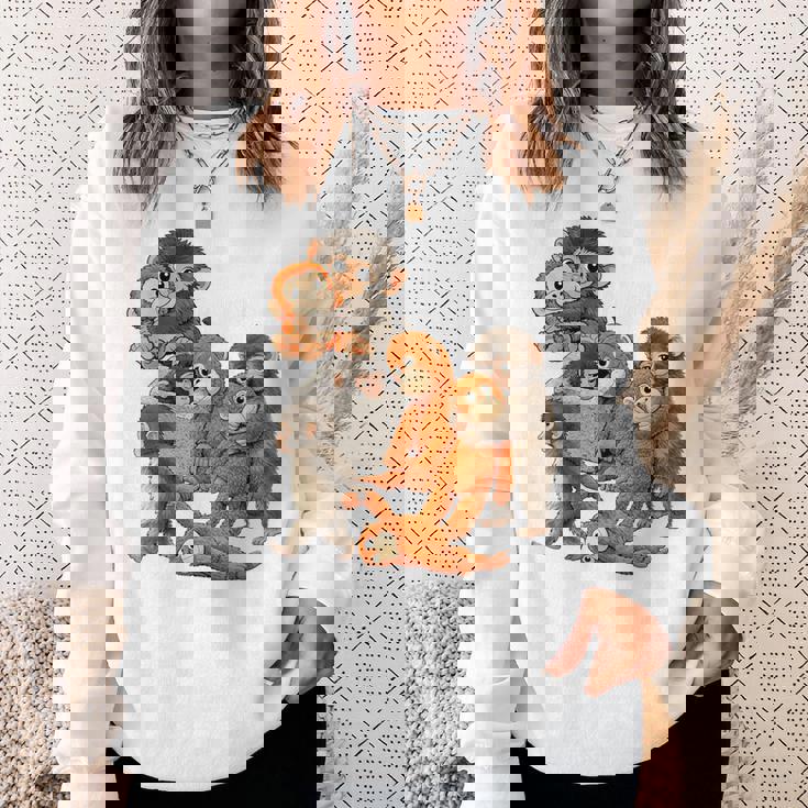 パンチ君 かわいい ポーズ 捨てられた ニホンザル モンキー パンチ スウェットシャツ 彼女への贈り物