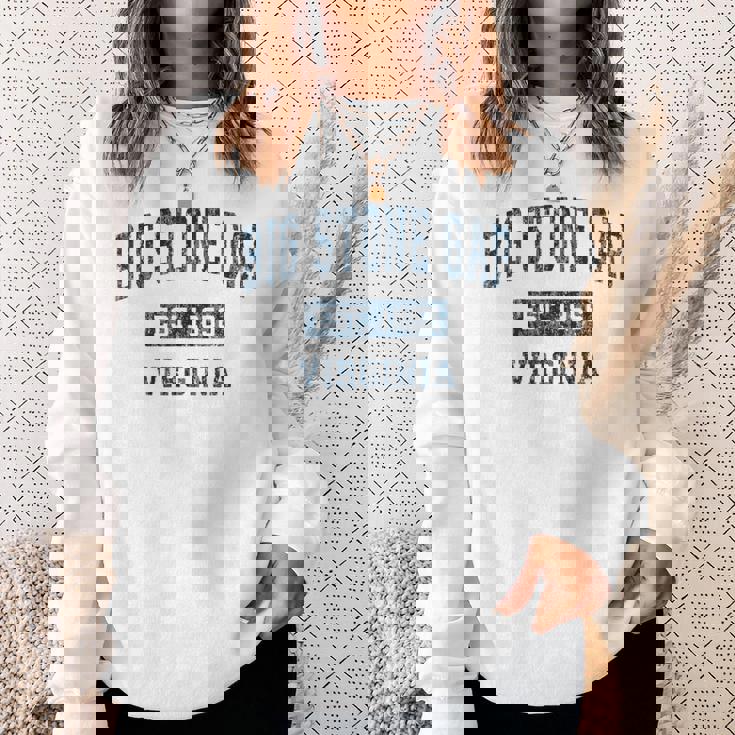 ビッグストーンギャップ バージニアva ヴィンテージ スポーツデザイン ネイビープリント スウェットシャツ 彼女への贈り物