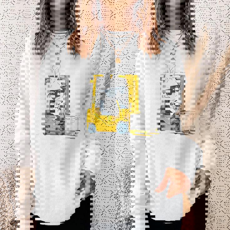 フォークリフト オペレーター フォークリフト ドライバー 物流 うさぎ イースター スウェットシャツ 彼女への贈り物