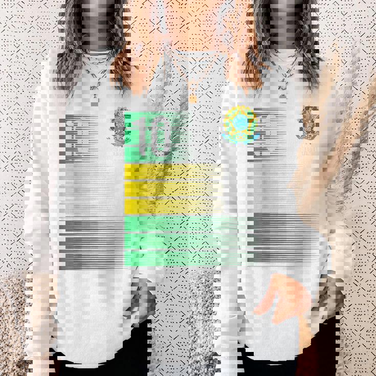 ブラジル国旗 10番 ブラジル サッカー メンズ レディース ボーイズ ガールズ キッズ スウェットシャツ 彼女への贈り物