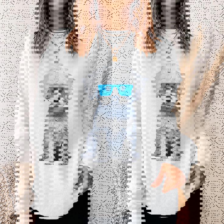 プードル 犬 幾何学的 キュート サングラス アニマル アート プードル スウェットシャツ 彼女への贈り物