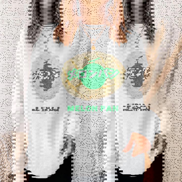 メロンパン メロン イラスト かわいい レトロ 昭和 菓子パン メロンパン好き おもしろ スウェットシャツ 彼女への贈り物