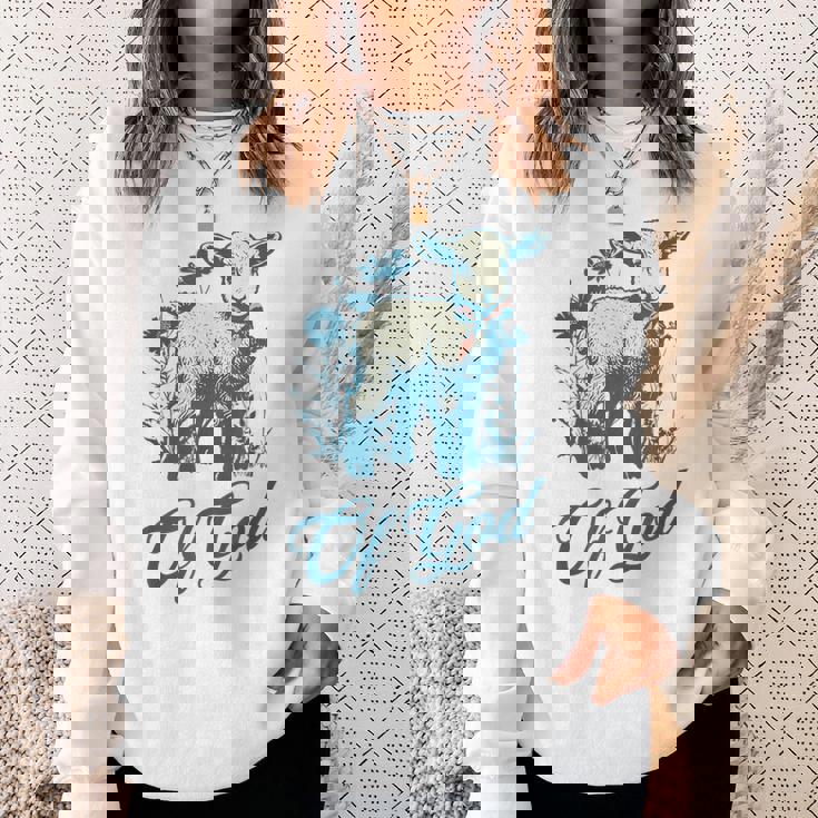 ラム オブ ゴッド キュート ヴィンテージ クリスチャン ラム デザイン 信仰 恋人 スウェットシャツ 彼女への贈り物