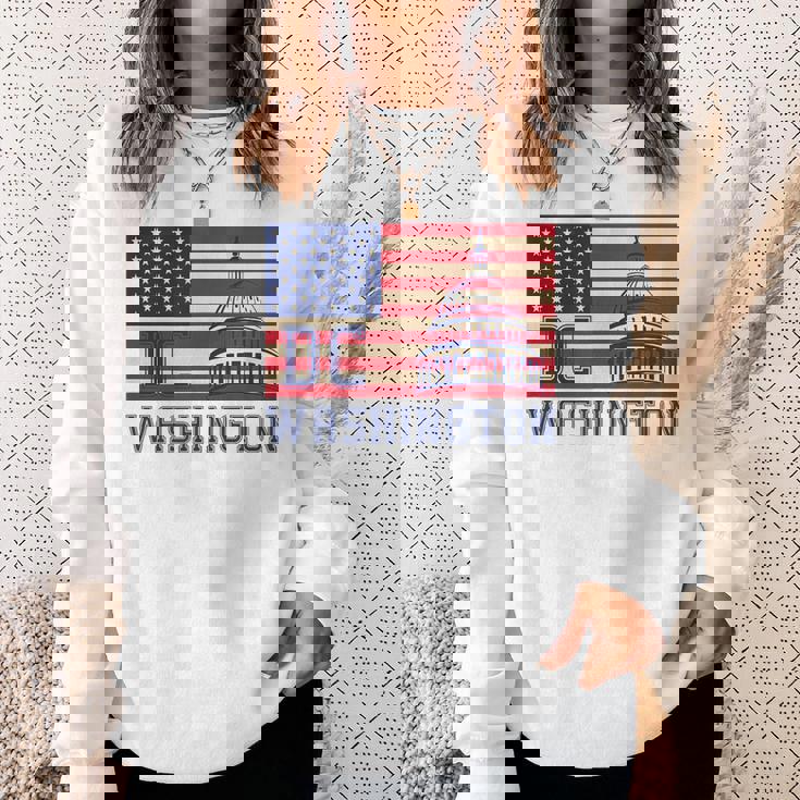 ワシントンdc アメリカ国旗tシャツ スウェットシャツ 彼女への贈り物
