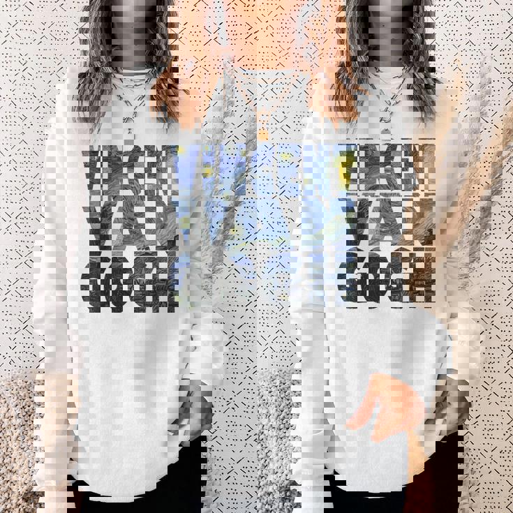 ヴィンセント・ヴァン・ゴッホ作「星月夜」 テキスト ミュージアムアート スウェットシャツ 彼女への贈り物