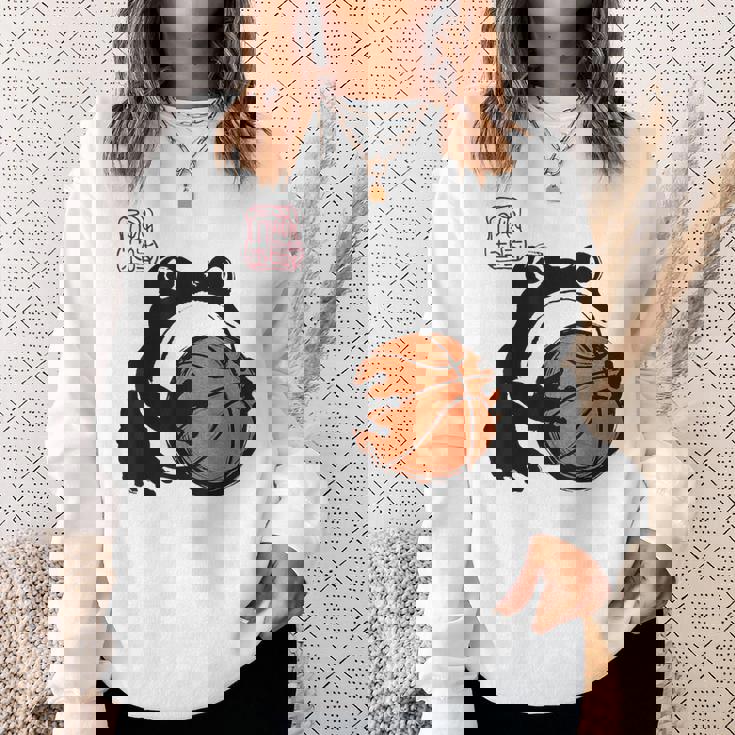 不機嫌そうなカエル 面白い バスケットボール アニメ 日本語 スウェットシャツ 彼女への贈り物