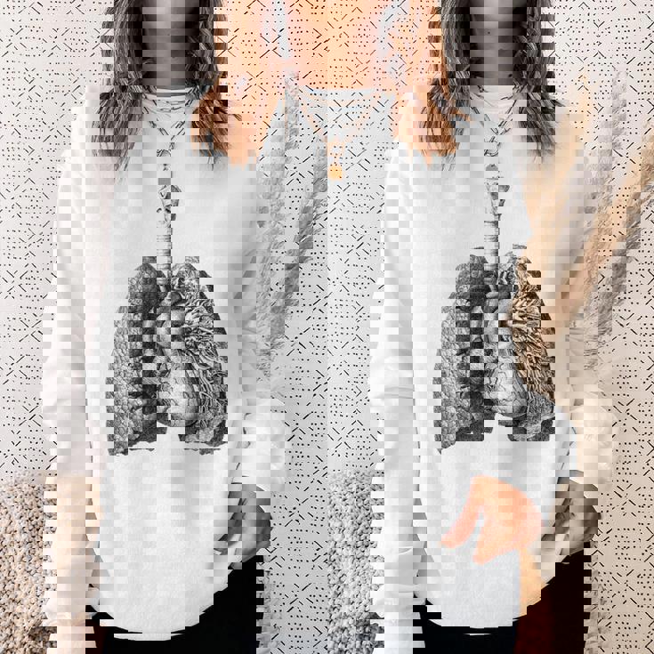 人間の心臓の肺 ビンテージ医療解剖学 解剖学的肺 スウェットシャツ 彼女への贈り物