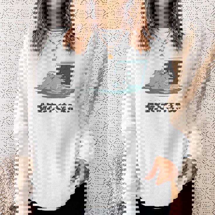 働きたくない 疲れた 寝ている ねこ ネコ 猫好き おもしろ ギャグ ネタ 動物好き 面白い 可愛い 猫 スウェットシャツ 彼女への贈り物