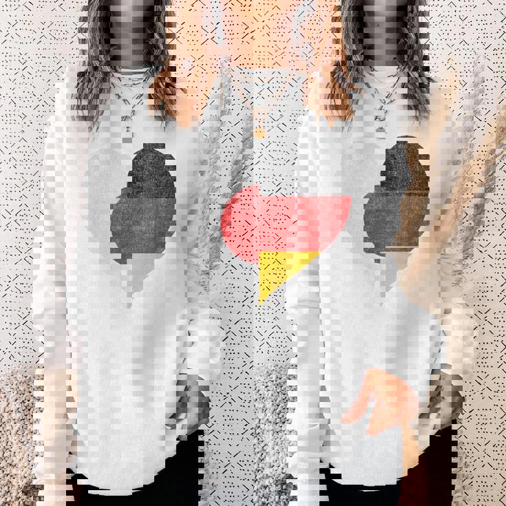 日本 ドイツ 国旗 ハート サッカー スウェットシャツ 彼女への贈り物