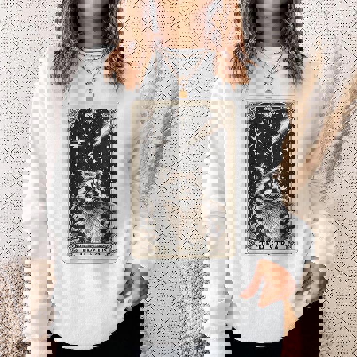 星のタロットカード アライグマ 占星術 神秘的なアライグマ スウェットシャツ 彼女への贈り物