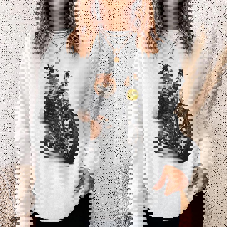 柴犬 いばけん 犬 バイク バイカー 長袖tシャツ スウェットシャツ 彼女への贈り物