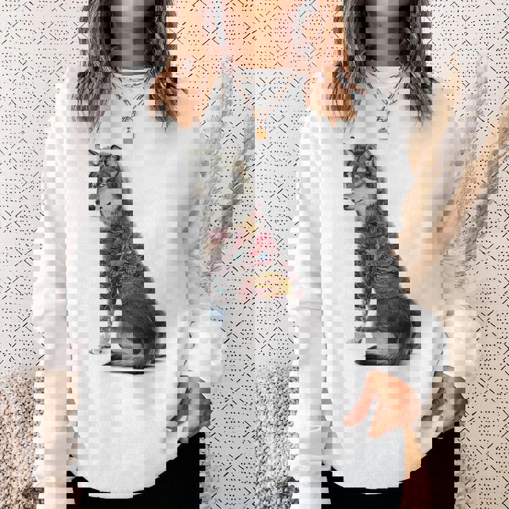 灰色オオカミ 伝統的な日本の龍の入れ墨 入泉 スウェットシャツ 彼女への贈り物