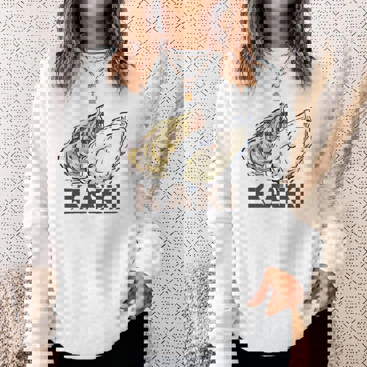 牡蠣 かき カキ Kaki ローマ字 シーフード イラスト 牡蠣好き シーフード好きea Food Oyster スウェットシャツ 彼女への贈り物